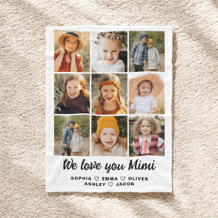 MiMi We Love You Hearts Moderne fotocollage Fleece Deken