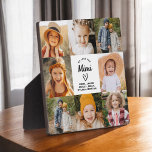 Mimi We Love You Hearts Moderne fotocollage Fotoplaat<br><div class="desc">De Mimi We Love You Heart Modern Photo Collage Plaque is een ontroerend en gepersonaliseerd geschenk dat je liefde voor je grootmoeder laat zien. Deze prachtig ontworpen plaquette is voorzien van een hartvormige fotocollage, zodat u uw favoriete familie afbeeldingen toe te voegen in een moderne en stijlvolle lay-out. Het oprechte...</div>