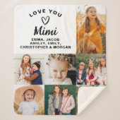 MiMi We Love You Hearts Moderne fotocollage Sherpa Deken (Voorkant)