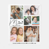 Mimi We Love You Kleinkinderen Namen Foto Collage Fleece Deken (Voorkant)