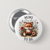 Mimi wordt | Woodland thema Baby shower Button (Voorkant /achterkant)