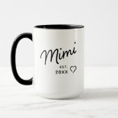 Mimi Zwart en Wit Minimalistische Oprichtingsjaar  Mok (Links)