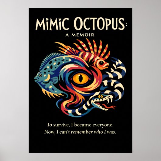 Mimic Octopus Identiteit Metaphorische Kunst Poster (Voorkant)