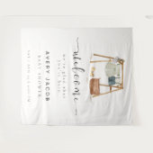 Mimimalist Boho Baby shower Kleding Welkomstbord Wandkleed (Voorkant (horizontaal))