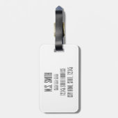 Mimimimalistische zwarte python in zwart bagagelabel (Achterkant verticaal)