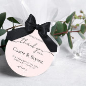 Miminal Modern Zwart-Wit Bruiloft Dank U Ronde Sticker