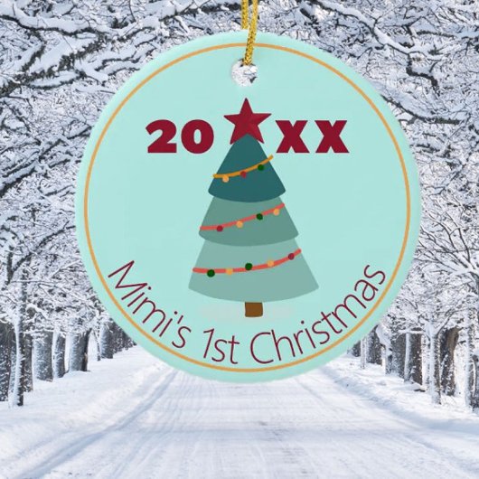 Mimi's 1e Kerstmis Foto Ornament
