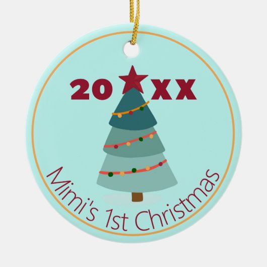 Mimi's 1e Kerstmis Foto Ornament (Voorkant)