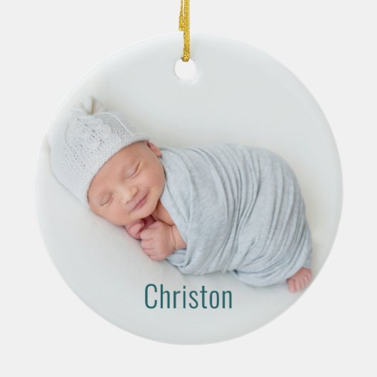 Mimi's 1e Kerstmis Foto Ornament (Achterkant)