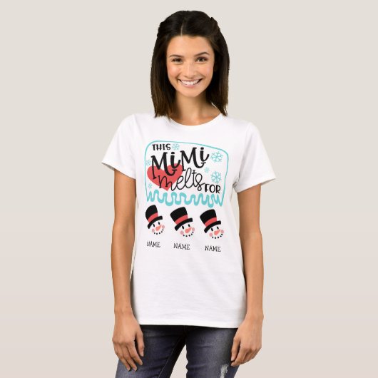 Mimi's 3 Snowman kleinkinderen T-Shirt (Voorkant volledig)