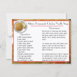 Mimi's Chicken Noodle Soup Recipe Card Briefkaart