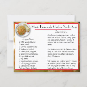 Mimi's Chicken Noodle Soup Recipe Card Briefkaart