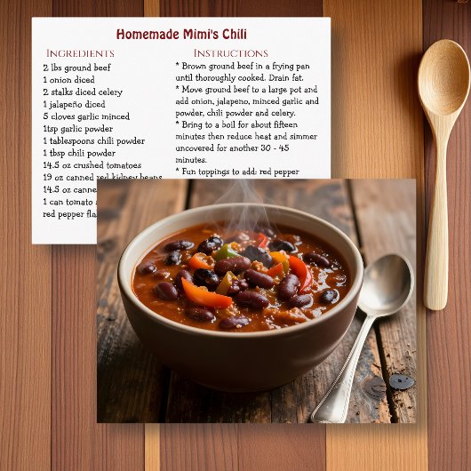 Mimi's Chili Recipe Card Briefkaart