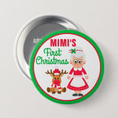 Mimi's eerste kerstknop ronde button 7,6 cm