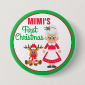 Mimi's eerste kerstknop ronde button 7,6 cm (Voorkant)