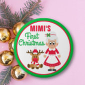 Mimi's eerste kerstknop ronde button 7,6 cm