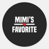 Mimi's Favorite Granhild Funny Grandson Granddaugh Ronde Sticker (Voorkant)