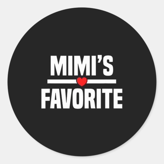 Mimi's Favorite Granhild Funny Grandson Granddaugh Ronde Sticker (Voorkant)