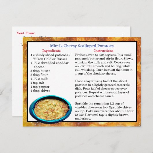 Mimi's gescand aardappelen met een speciale kaart (Voorkant / Achterkant)