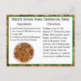 Mimi's Green Bean Casserole Bake Recipe Card Briefkaart