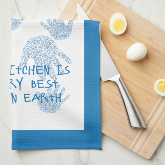 Mimi's keuken Blauw Grootmoeder cadeau Theedoek (Quarter Fold)