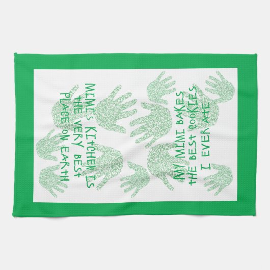 Mimi's keuken Groene Grootmoeder cadeau Theedoek (Horizontaal)