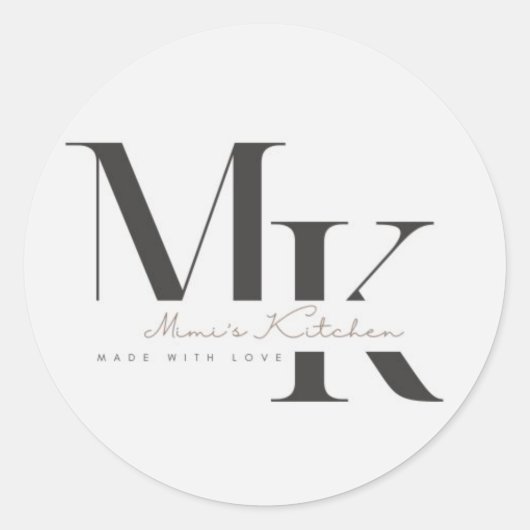 Mimi's Keuken Logo Ronde Sticker (Voorkant)