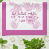 Mimi's keuken Orchidee Paars Grandmoeder gift Theedoek (Gevouwen)