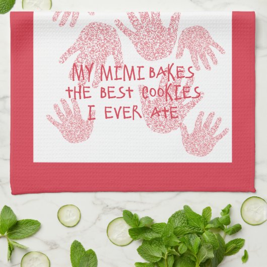 Mimi's keuken Rood Grootmoeder cadeau Theedoek (Gevouwen)