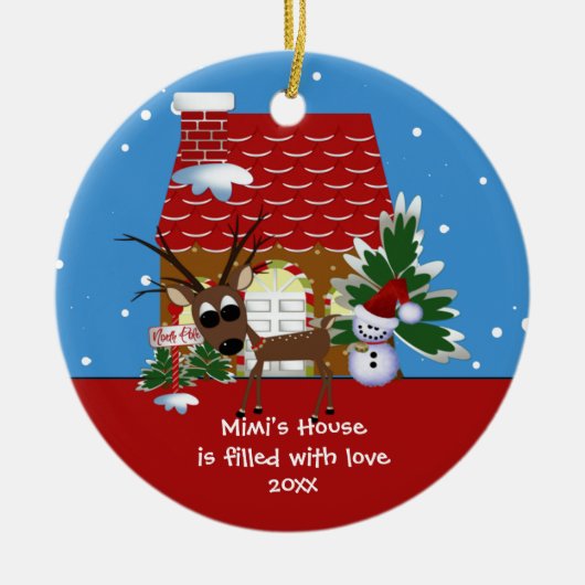 Mimi's Love House Kerst Ornament (Voorkant)