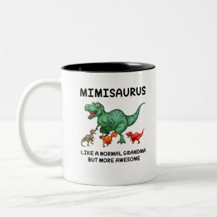 mimisaurus als een normale grootmoeder maar Geweld Tweekleurige Koffiemok