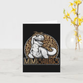 Mimisaurus Dinosaur Mimi Luipaard Shirt  Kaart (Gele Bloem)