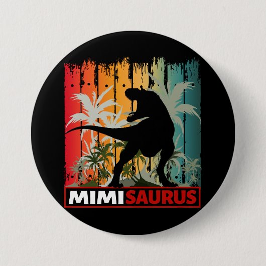 MIMISAURUS DINOSAURFANAAT RONDE BUTTON 7,6 CM (Voorkant)