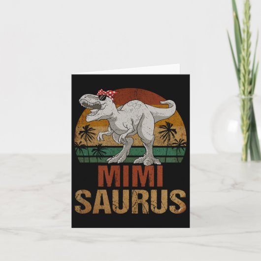 Mimisaurus T Rex Dinosaur Mimi Saurus Moederdag Kaart (Voorkant)