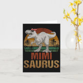 Mimisaurus T Rex Dinosaur Mimi Saurus Moederdag Kaart (Gele Bloem)