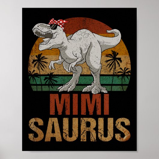 Mimisaurus T Rex Dinosaur Mimi Saurus Moederdag Poster (Voorkant)