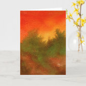 "Mimminalist Sunset" Wenskaart Landwegen Kaart (Gele Bloem)