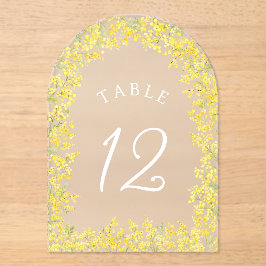 Mimosa Acrylic Table Number Acryl Uitnodigingen