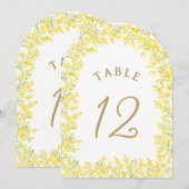 Mimosa Arch Table Number Kaart (Voorkant / Achterkant)