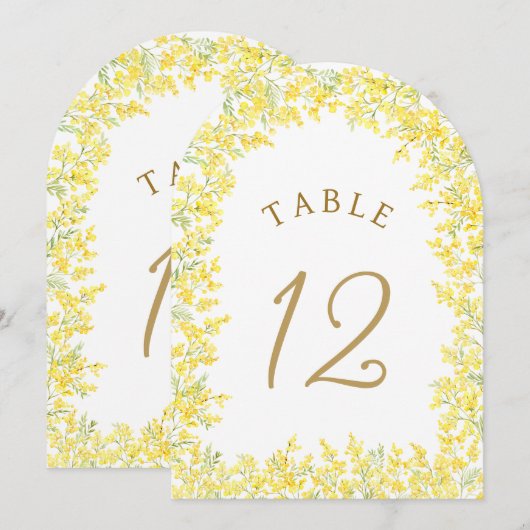 Mimosa Arch Table Number Kaart (Voorkant / Achterkant)