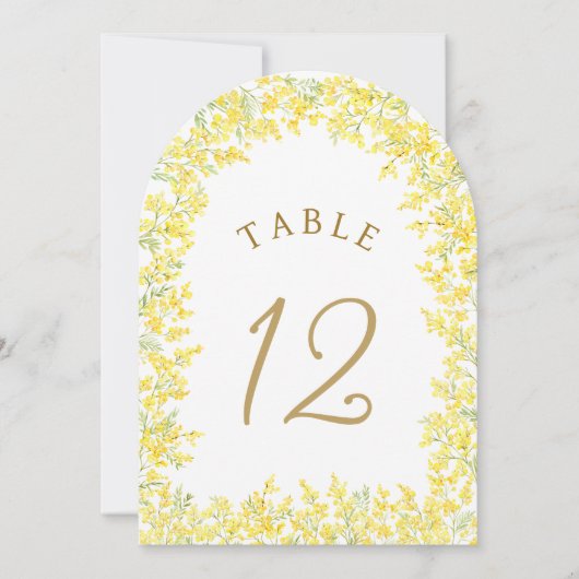 Mimosa Arch Table Number Kaart (Voorkant)