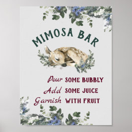 Mimosa Bar Baby Het is koud buiten Baby shower Poster