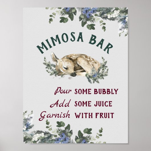 Mimosa Bar Baby Het is koud buiten Baby shower Poster (Voorkant)