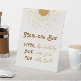 Mimosa Bar Baby shower hier komt de zoon Reclamebord Met Voetstuk