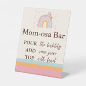 Mimosa Bar Baby shower Roze voetstuk Reclamebord Met Voetstuk (Voorkant)