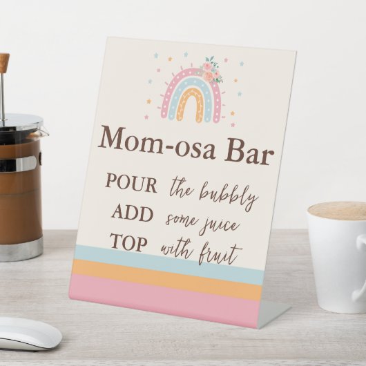 Mimosa Bar Baby shower Roze voetstuk Reclamebord Met Voetstuk (Insitu)