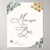 Mimosa Bar Bee Eucalyptus Sign Poster (Voorkant)