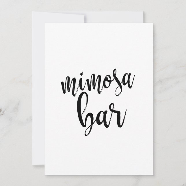 Mimosa Bar Betaalbaar Calligrafie Bord (Voorkant)