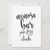 Mimosa Bar Black en White Affordable Wedding Sign (Voorkant)