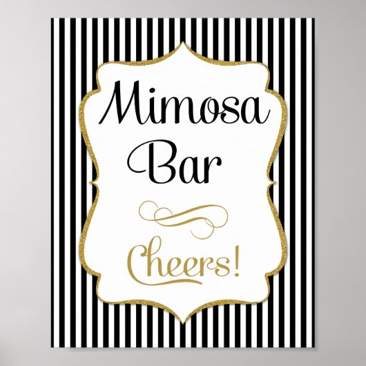 Mimosa Bar Black Gold Stripe Poster (Voorkant)